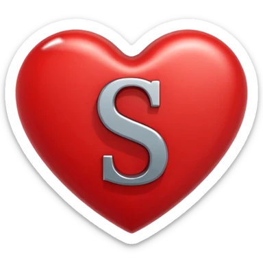 The Letter S in a Heart sticker