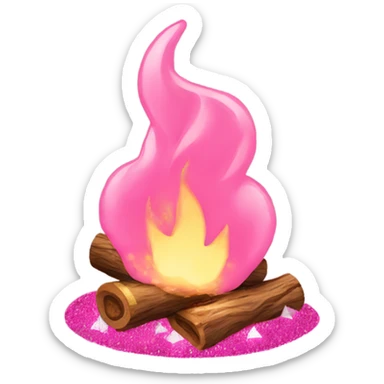Rose pink campfire with glitter sticker