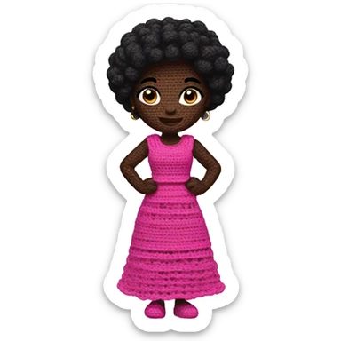 Black beauty in crochet outfit  sticker