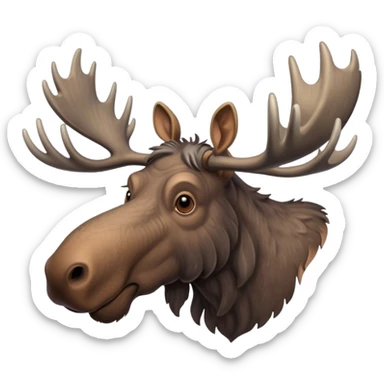 Create a slack emoji of a very old moose sticker