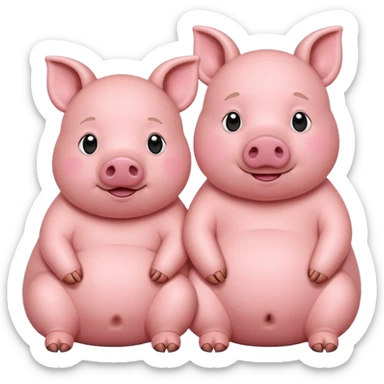 two pigs sticker
