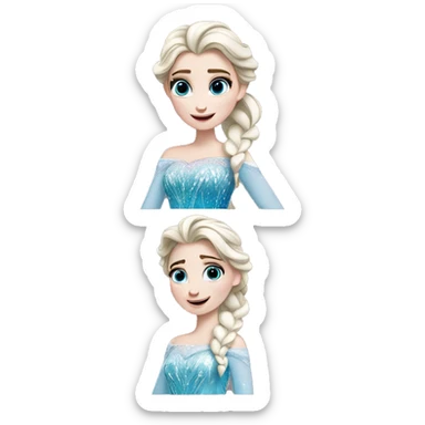 Elsa qui fait coucou sticker