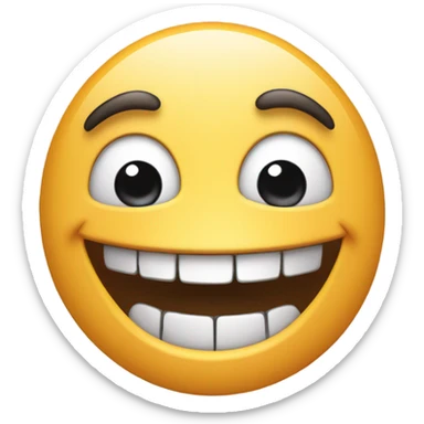 Zany face with a few teeth sticker