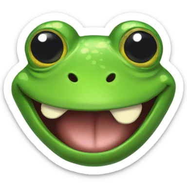 Silly frog smiling creepy sticker