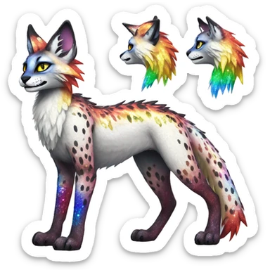 Epic Edgy Colorful Sparkly Sergal-Serval-Vernid full body sticker