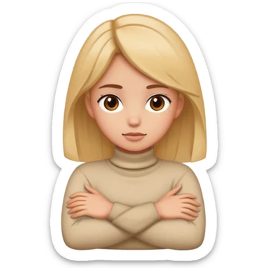 Gurl crossing arms over neck sticker