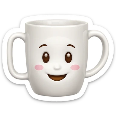 coffee mug with a cute face sticker
