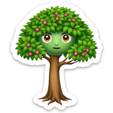 Un árbol con brazos y ojos  sticker