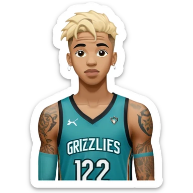 ja morant in vancouver grizzlies jersey with number 12 sticker