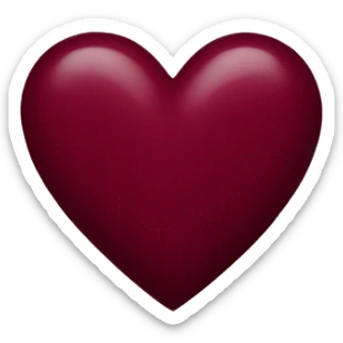 burgundy heart sticker