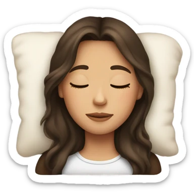 Brunette girl sleeping sticker
