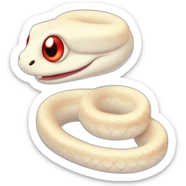 Albino cute tiny snake with round red eyes sticker