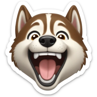 Brown husky laughing sticker