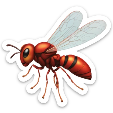 flying Red Wasp sticker