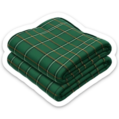 tartan blanket dark green folded  sticker