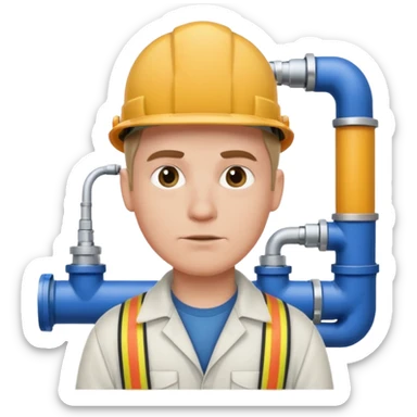 customer. 1 person only white male with shoulder normal person cloths. adult. pipeline technician change the expression and the shape of the face change the color of eyes sticker