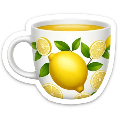 Cup with a lemon pattern  sticker