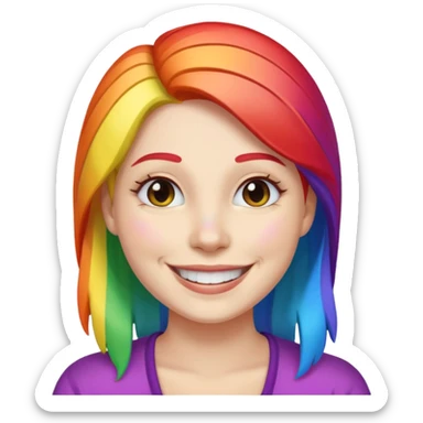 White lesbian rainbow coloured skin sticker