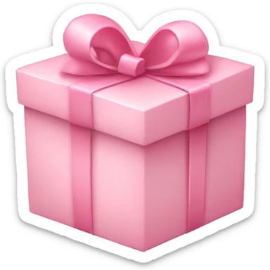 Light pink heart-shaped gift box sticker