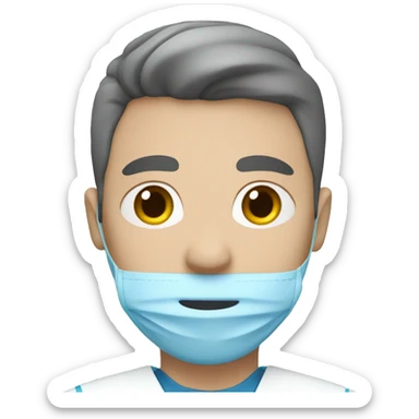 a white skin male nurse in blue colored clothing sticker