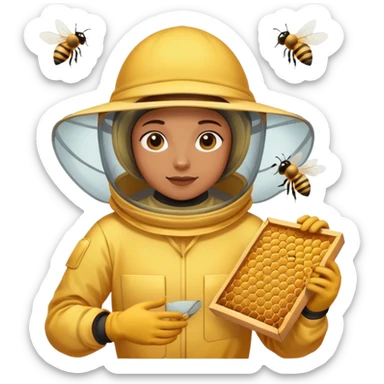 Beekeeper and bees sticker