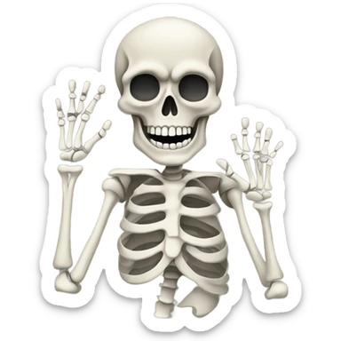 Skeleton giving rock ‘n’ roll sign sticker