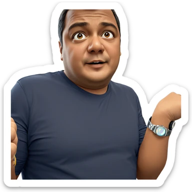 male portrait with wristwatch sticker