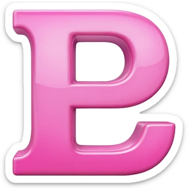 mix color pinks 3d letter p sticker