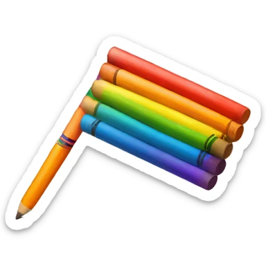 rainbow crayon sticker