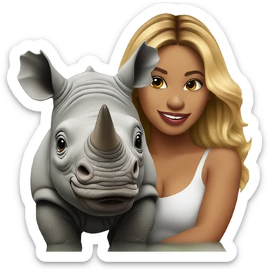 baby rhino with beyonce sticker