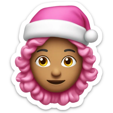 Pink Christmas three with lights sticker