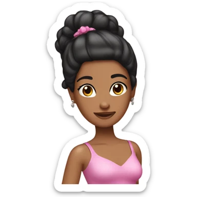 Black haired pink Pilates princess  sticker