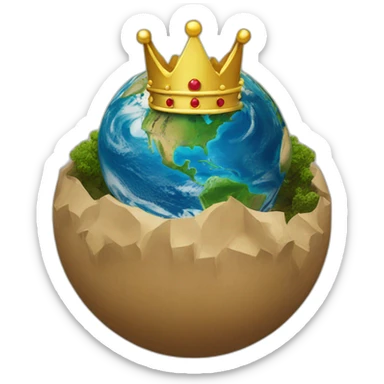 Earth with a crown on top sticker