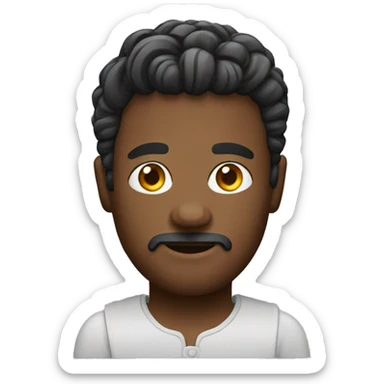 Man with bead sticker