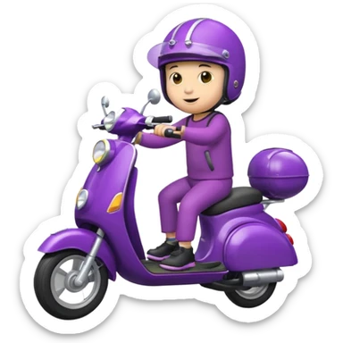 Eggplant on a scooter  sticker