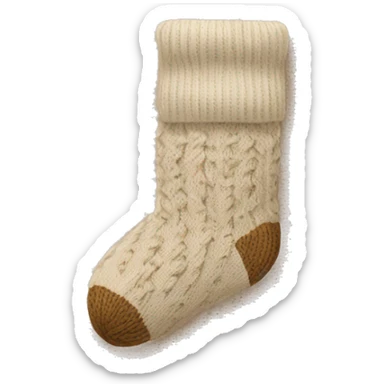 Beige knit Christmas sock sticker
