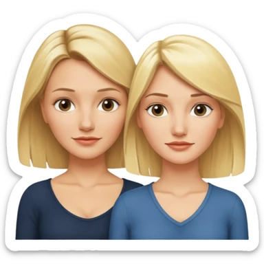 i want an emoji with 2 longue hair blonde girls like the movie "the holiday" They are not touching each other. One is Cameron Diaz, the tother Kate Winslet. They are friends. sticker