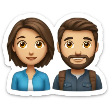 Couple brune brun sticker