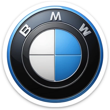 A BMW LOGO with correct colours in it diagonal blue sticker