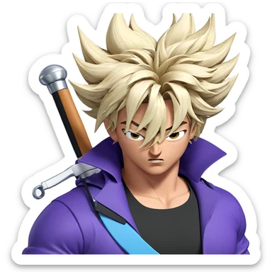 serious trunks with sword sticker
