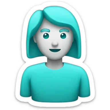 Cyan info icon symbol  sticker