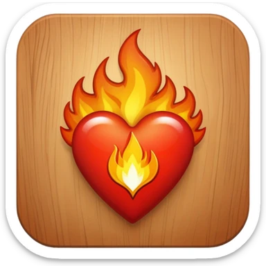 Cœur par dessus une croix et du feu au dessus  sticker