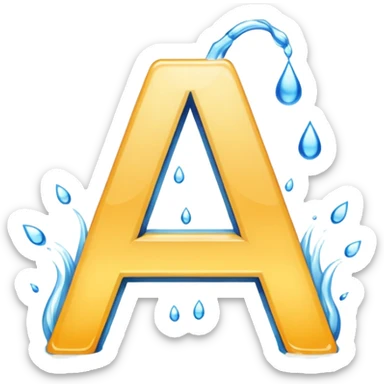 the letter V made out of water sticker