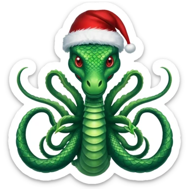 hydra, christmas hat,Seven heads sticker