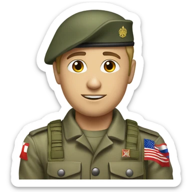 super realistic white soldier with russian flag sticker