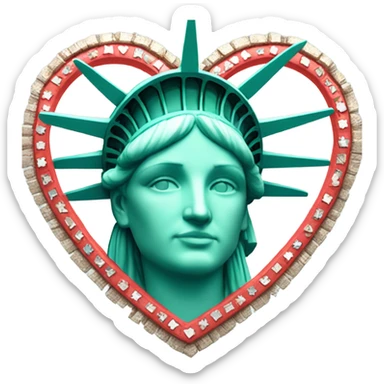 Statue of liberty love sticker