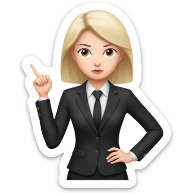 girl boss, business attire, powerful pose, minimal sticker
