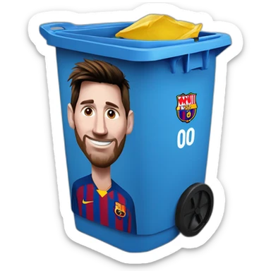 Messi dans une poubelle sticker