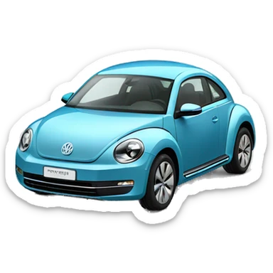 volkswagen new beetle with 2 frogs (woman, boy - children) sticker