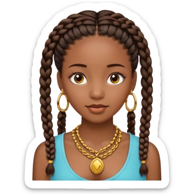 An black girl beatful with braids sticker